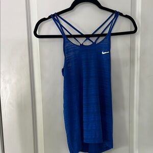 Nike Blue Asymmetrical Backless Tank Top
